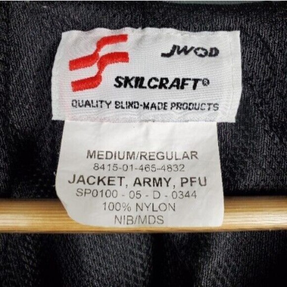 JWOD Skilcraft US Military Army Gray Nylon PFU Jacket Sz Medium/ Regular - Picture 3 of 3